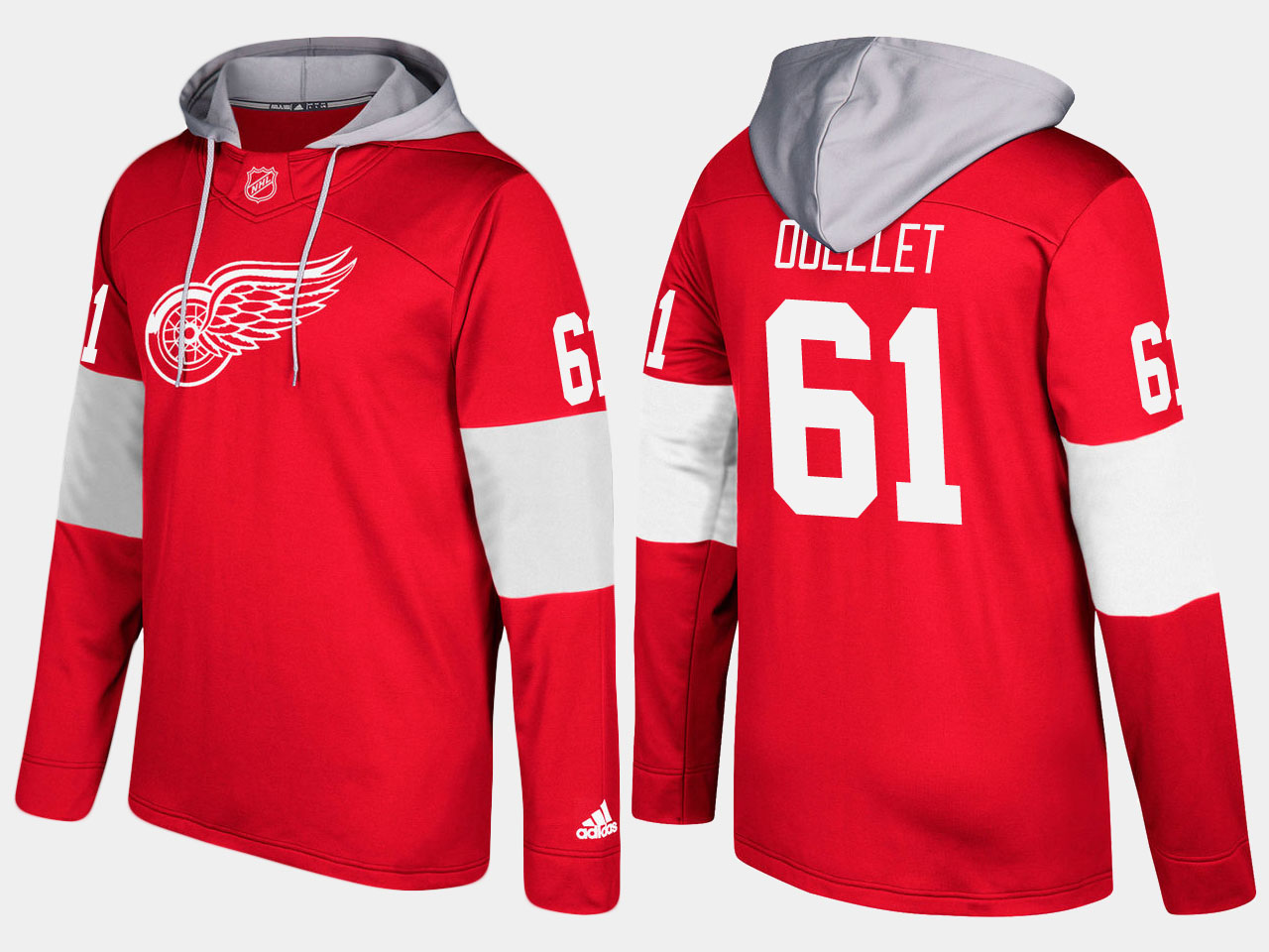 NHL Men Detroit red wings xavier ouellet red hoodie